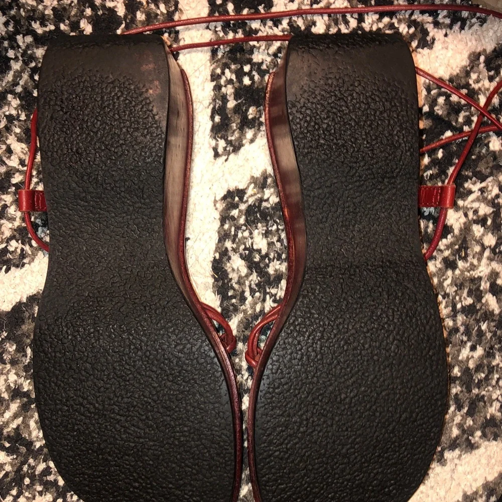 Bakers Women's Burgundy Lace-Up Sandals - Picture 5 of 6
